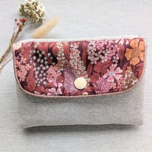Double pochette artisanale pour transporter des lingettes lavables propres et utilisées