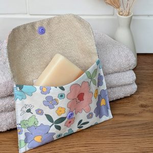 Pochette à savon imperméable en tissu fabriquée artisanalement