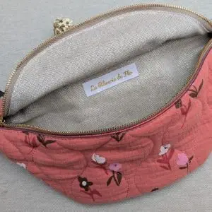 sac-banane-tissu-interieur.jpg Sac banane pour femme en tissu à motif floral