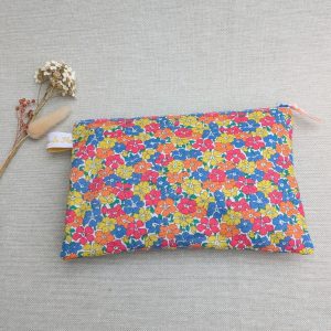 Trousse plate en tissu pour maquillage, crayons et petits accessoires