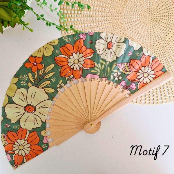 Eventail grosses fleurs vintage